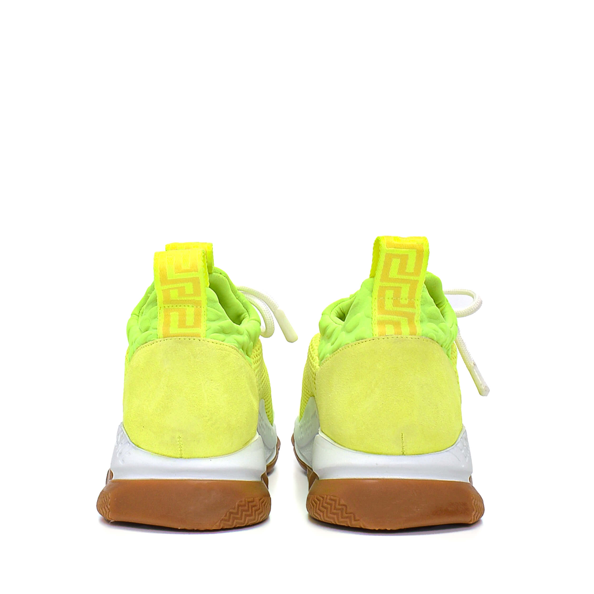 Versace - Neon Yellow Icınic Logo Lace Up Sneakers